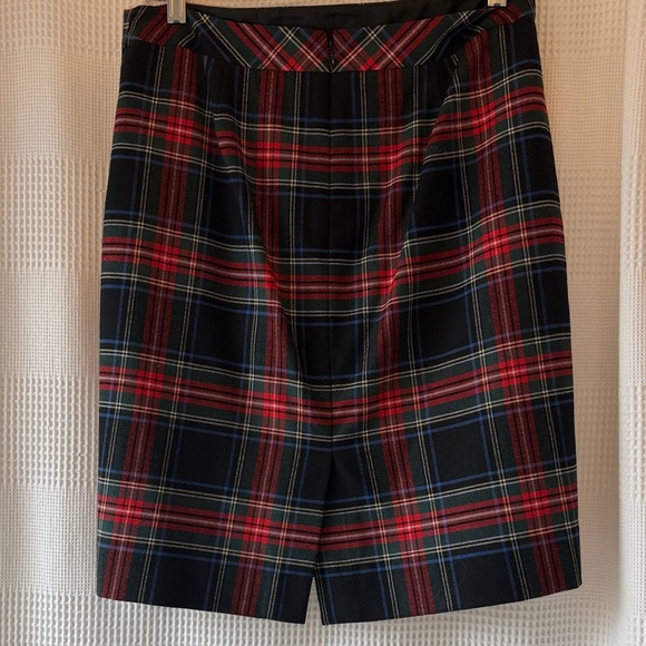 J. Crew Red and Black Plaid Pencil Skirt - Picture 2 of 3